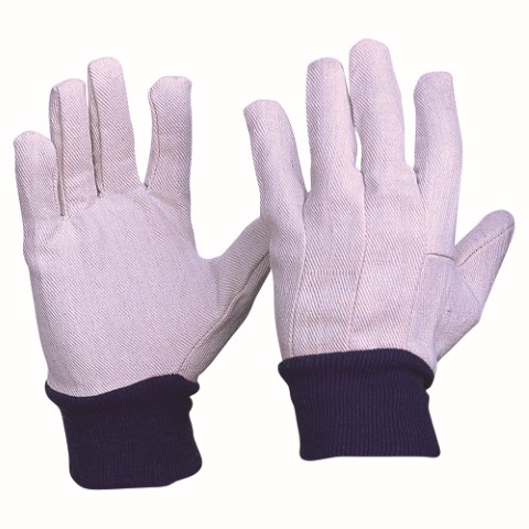 PRO GLOVE COTTON DRILL BLUE KNITTED WRIST MENS 